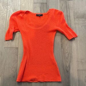 Rag & Bone Bright Orange Knit Top Size XS